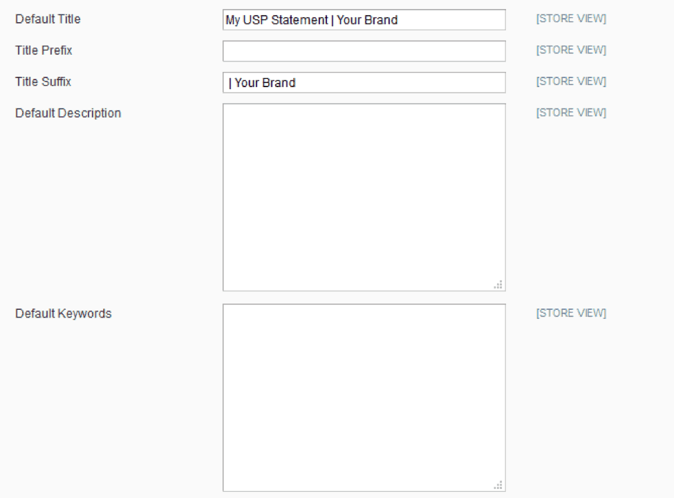 Magento Meta information prtscn